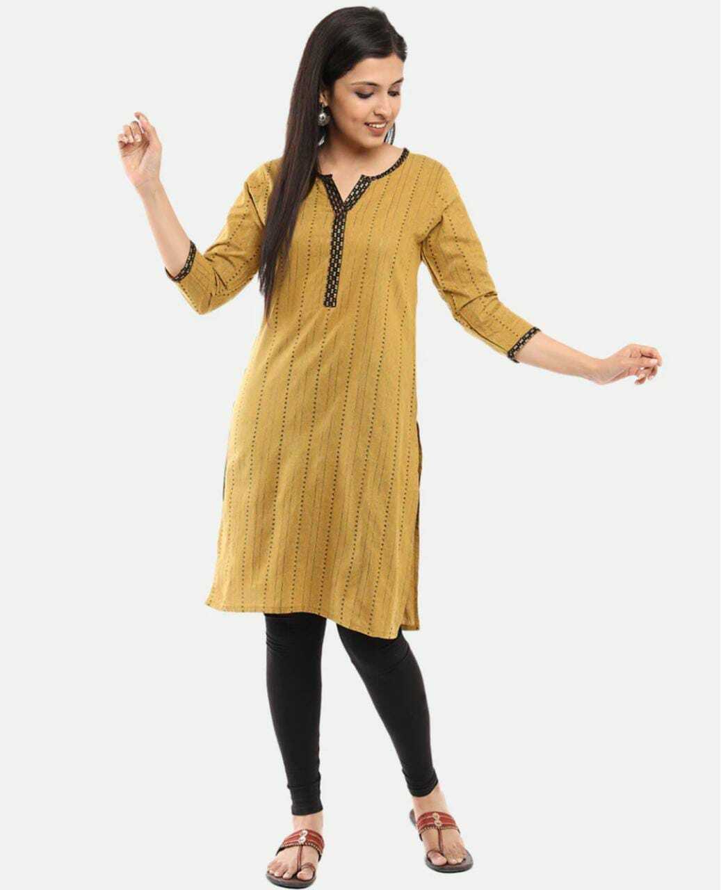 Setwish Kurti - Cotton Fabric, Available In Sizes M-l-xl-xxl | Casual Wear, Plain Pattern, Washable For Ladies
