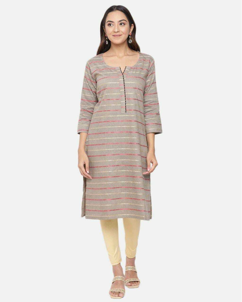Setwish Kurti - Cotton Fabric, Available In Sizes M-l-xl-xxl | Casual Wear, Plain Pattern, Washable For Ladies