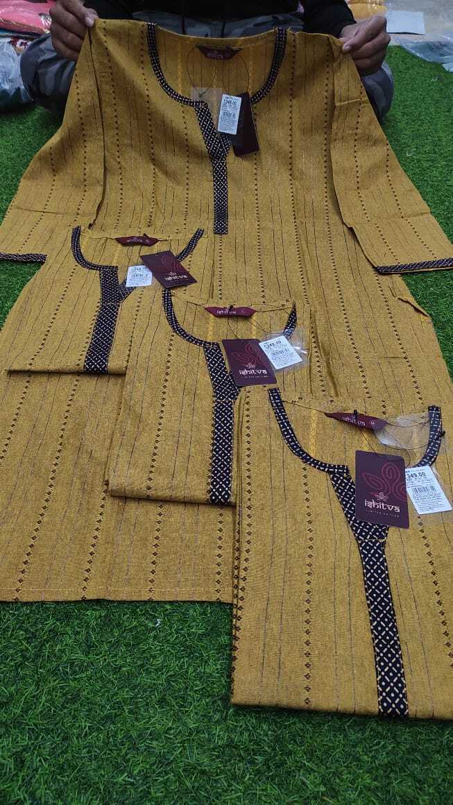 Setwish Kurti - Cotton Fabric, Available In Sizes M-l-xl-xxl | Casual Wear, Plain Pattern, Washable For Ladies