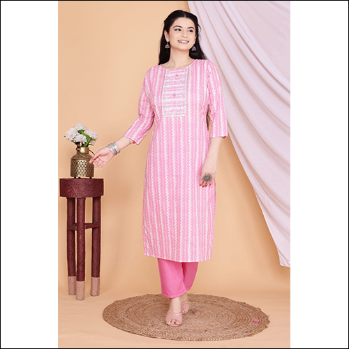 Pink Cotton Suit - Available In L, Xl, Xxl Sizes | Breathable, Cool Dry, Washable, No Fade, Waterproof Features For Casual, Ethnic, And Party Wear
