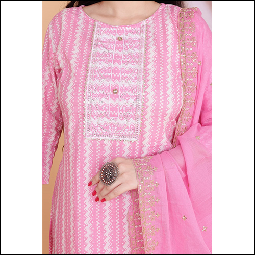 Pink Cotton Suit - Available In L, Xl, Xxl Sizes | Breathable, Cool Dry, Washable, No Fade, Waterproof Features For Casual, Ethnic, And Party Wear