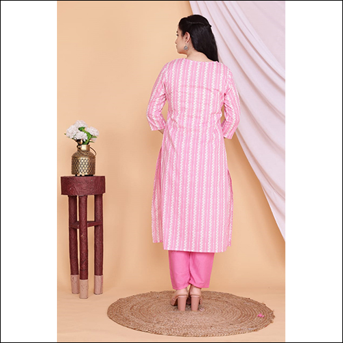 Pink Cotton Suit - Available In L, Xl, Xxl Sizes | Breathable, Cool Dry, Washable, No Fade, Waterproof Features For Casual, Ethnic, And Party Wear