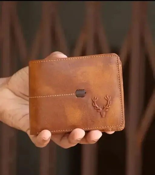 Men Wallets - Soft Top Grain Leather, Faux Leather Design, 3 Compartments, Durable Twill Fabric Lining, Casual Trendy Style For Everyday Use