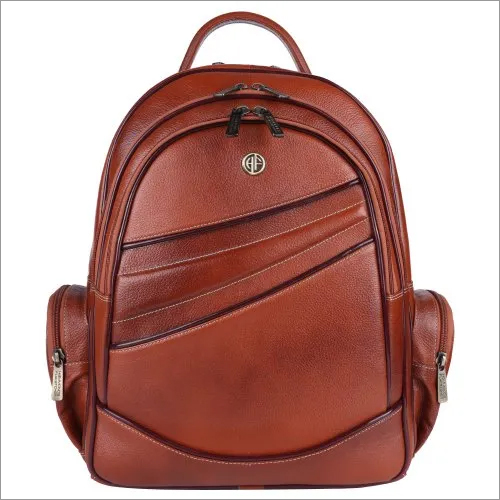 Tan Leather Laptop Backpack