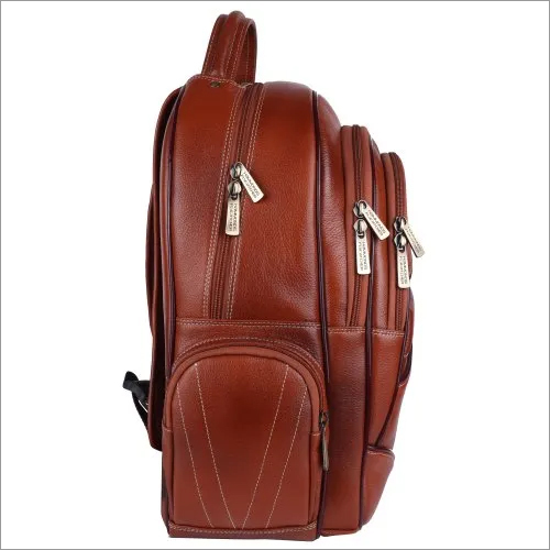 Tan Leather Laptop Backpack