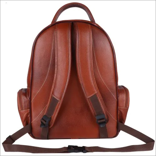 Tan Leather Laptop Backpack