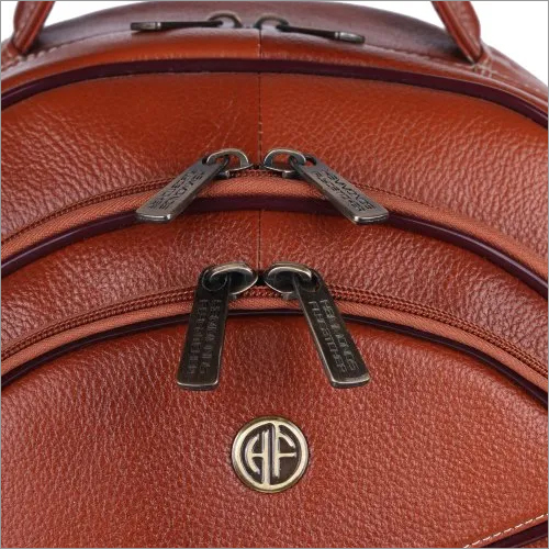 Tan Leather Laptop Backpack