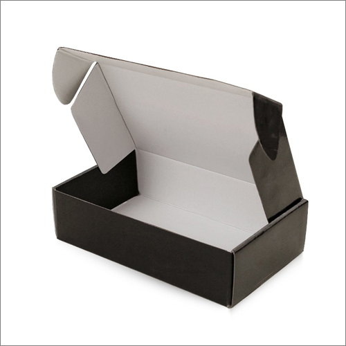 Black Mailer Box - Recycled Cardboard, Various Sizes Available, Glossy Lamination, Tab Locking for Secure Closure, Lightweight & Sturdy Design