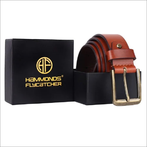 Mens Tan Leather Belt - Leather Material, Steel Buckle, Brown Color | Unique Perforated Strap, Perfect Fit For Casual Attire
