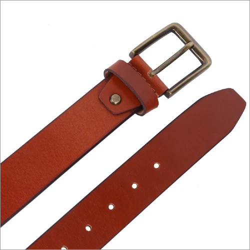 Mens Tan Leather Belt - Leather Material, Steel Buckle, Brown Color | Unique Perforated Strap, Perfect Fit For Casual Attire