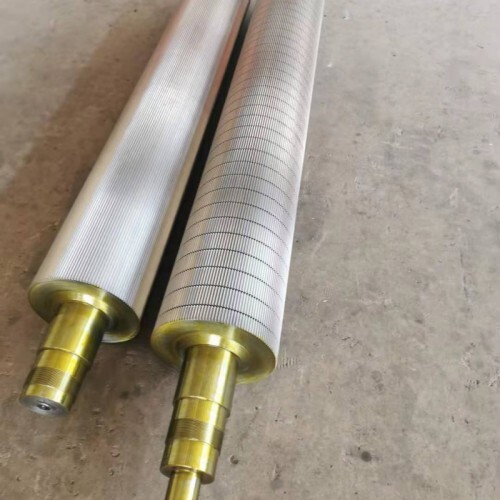 Chrome Plating Corrugated Roll - Alloy Steel, Forged Design, Silver Finish | Upper And Lower Tooth-shaped Rollers, Pressure Roller Compatibility, Enhanced Surface Hardness