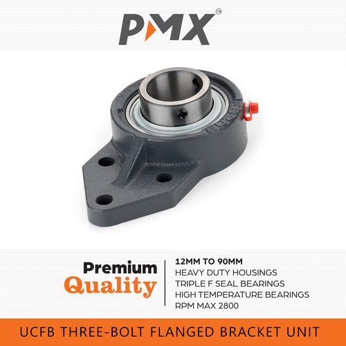 Green Three Bolt Flanged Bracket Bearings