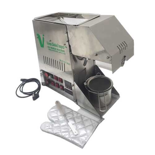 Mini Cold & Hot Press Oil Extraction Machine - 304 Food Grade Stainless Steel, 48x19x43 cm, Silver Color | 1000 Watt Power, 8-10 Kg/hr Capacity, 2.5 Years Warranty