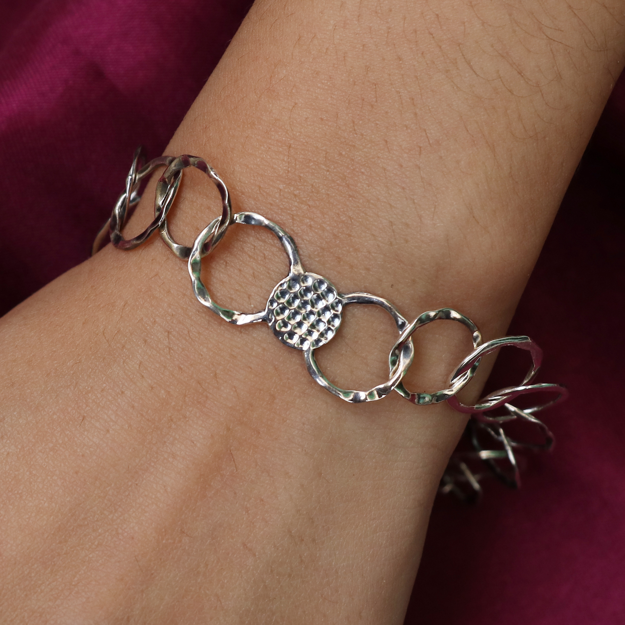Silipada Hammered Link Bracelet
