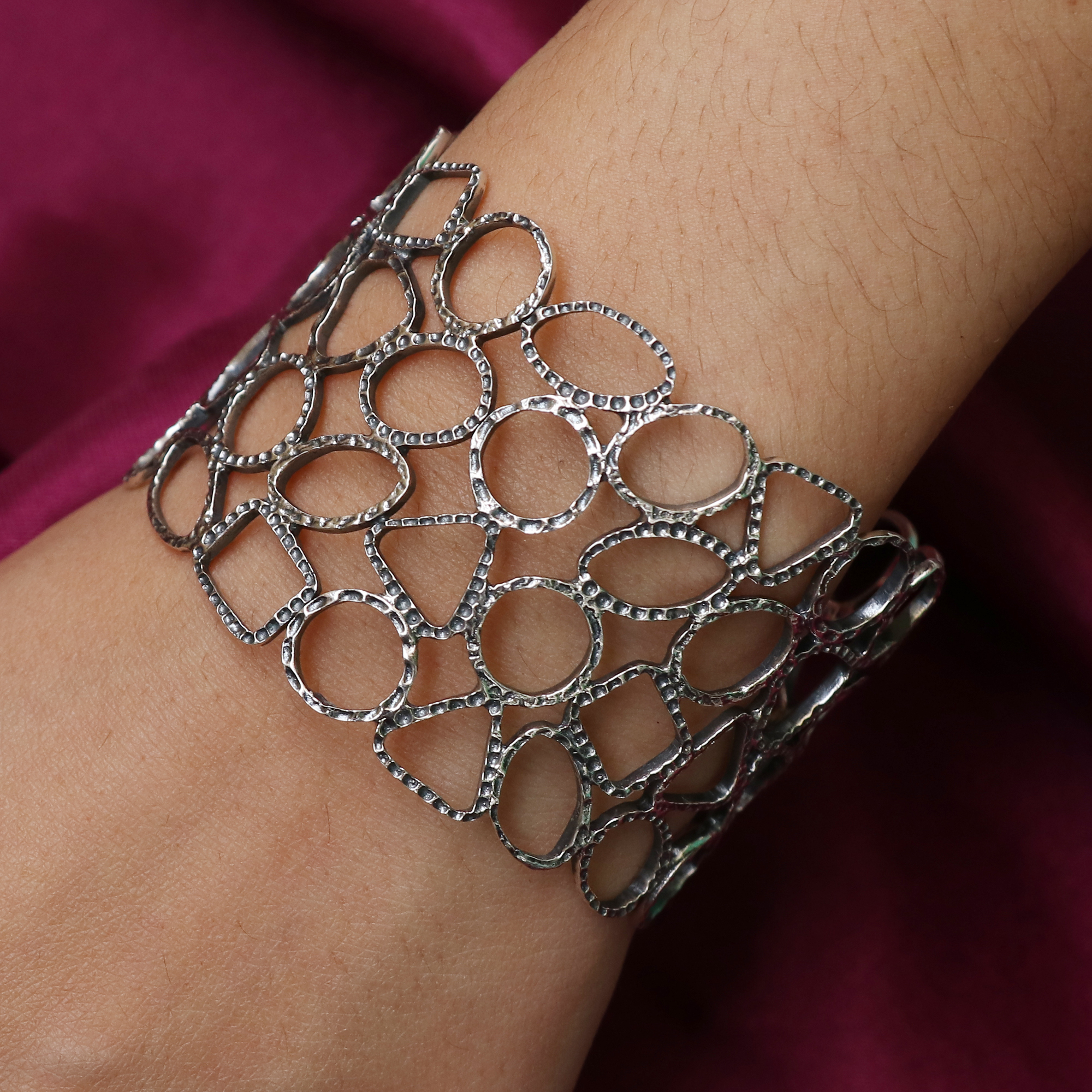 Big Wide Silver Cuff Bracelet