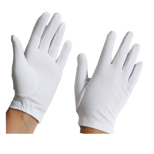 White Hosiery Single Layer Gloves