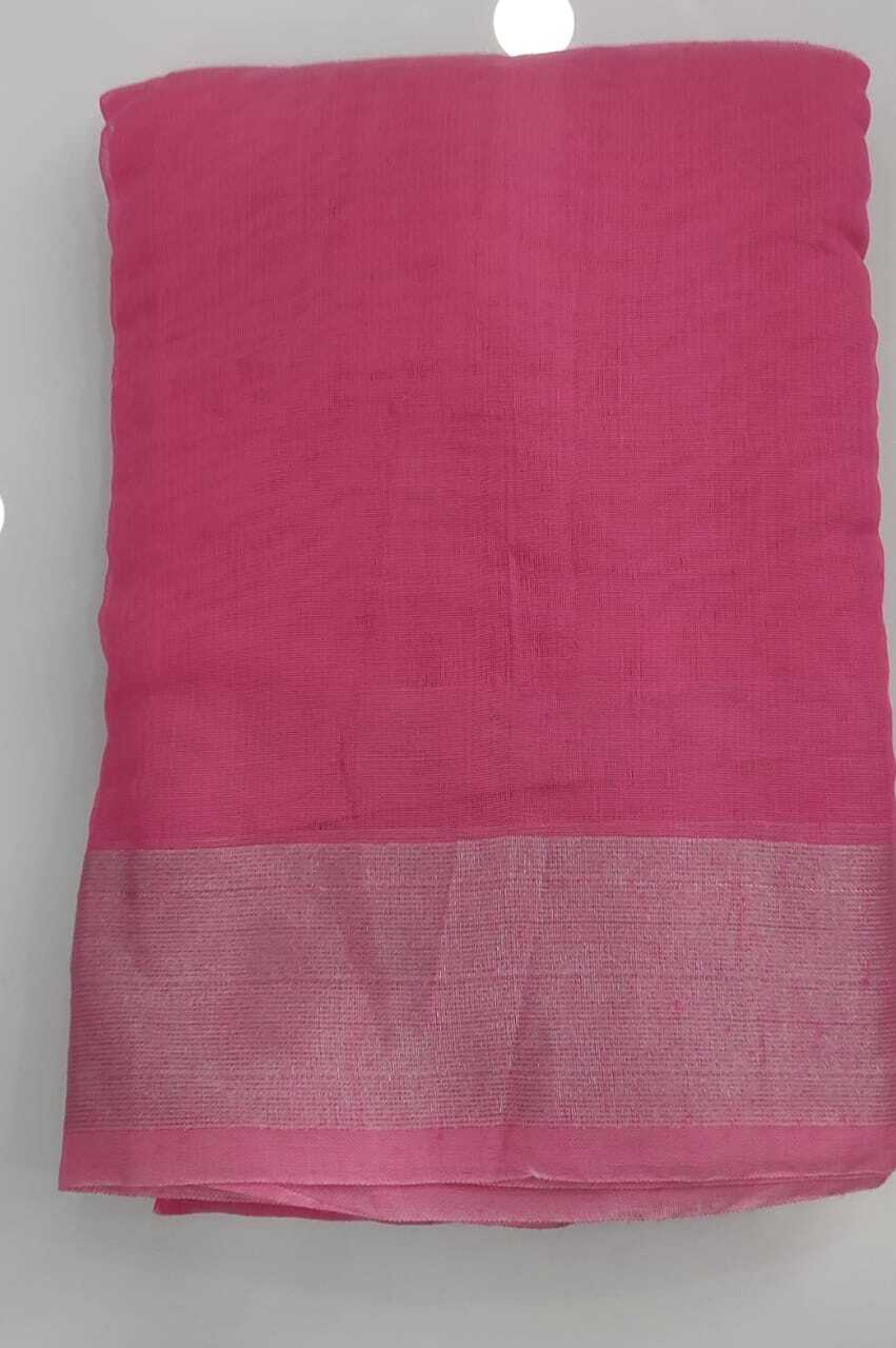 Sarii Collection - Cotton Sarees, Full Length With Beautiful Plain Colours, Custom Size, All Season Wear, Washable, Plain Dyed Technique