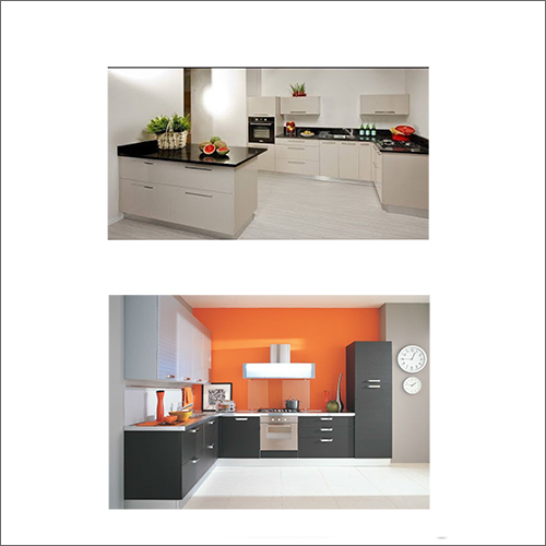 मल्टीकलर आइलैंड लेआउट मॉड्यूलर किचन