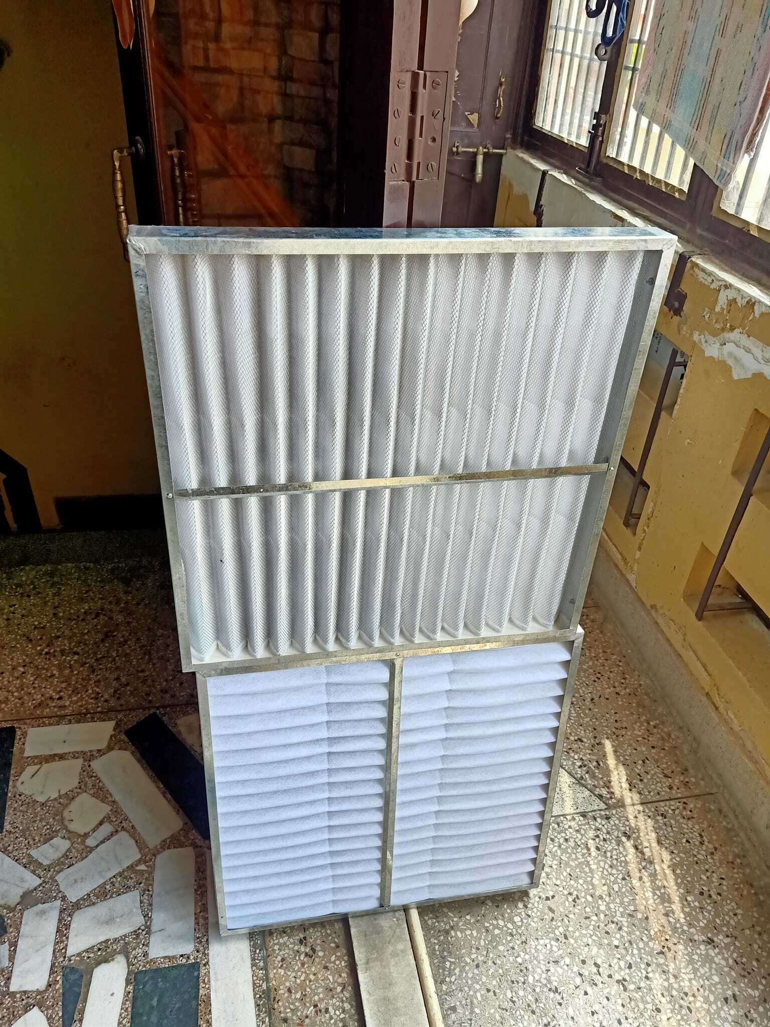 Ahu Pre Filter - Galvanized Steel & Aluminum Anodized, 20x20x6 Inches, Ivory White, High Dust Holding Capacity, Washable & Reusable