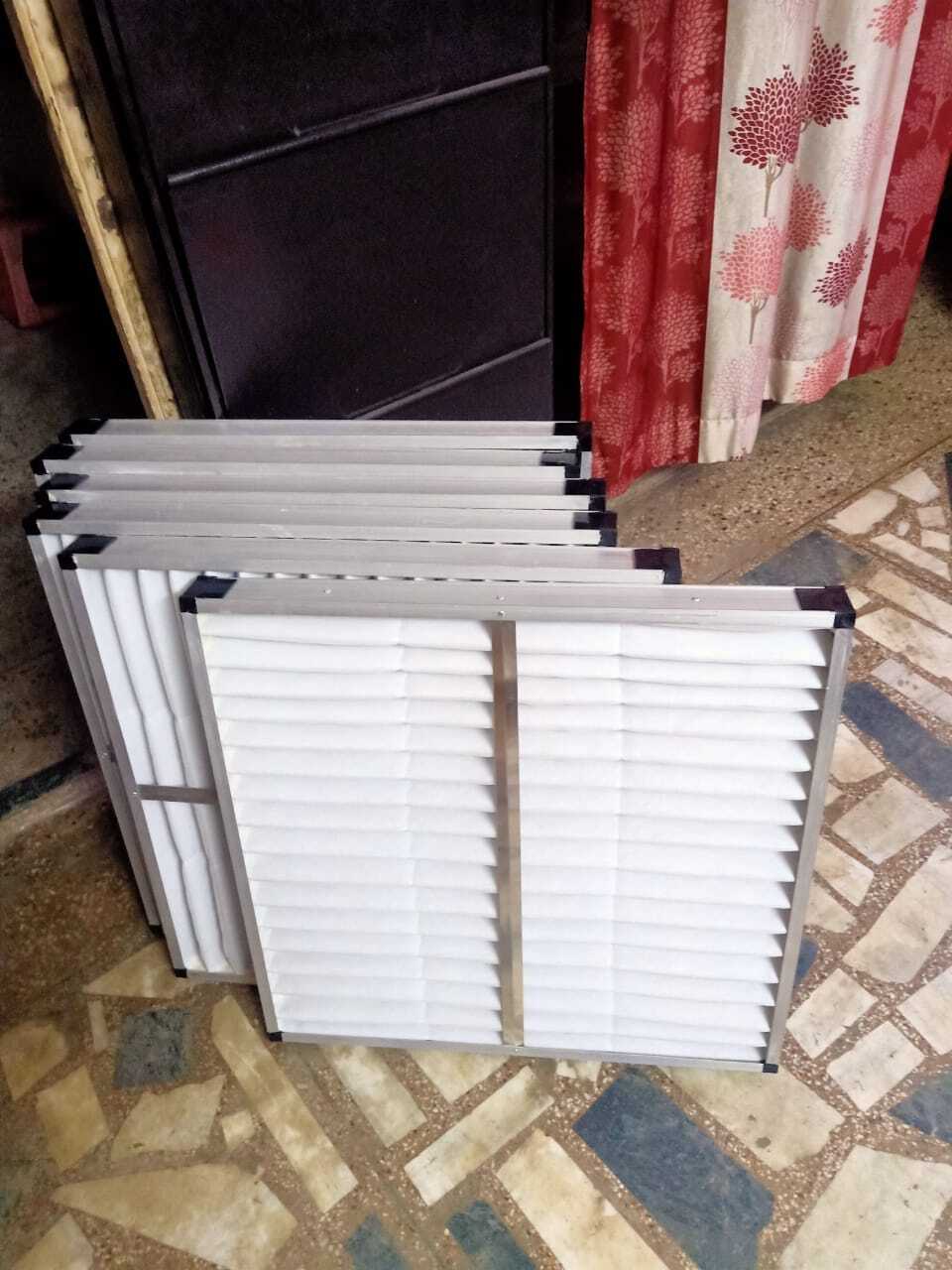 Ahu Pre Filter - Galvanized Steel & Aluminum Anodized, 20x20x6 Inches, Ivory White, High Dust Holding Capacity, Washable & Reusable