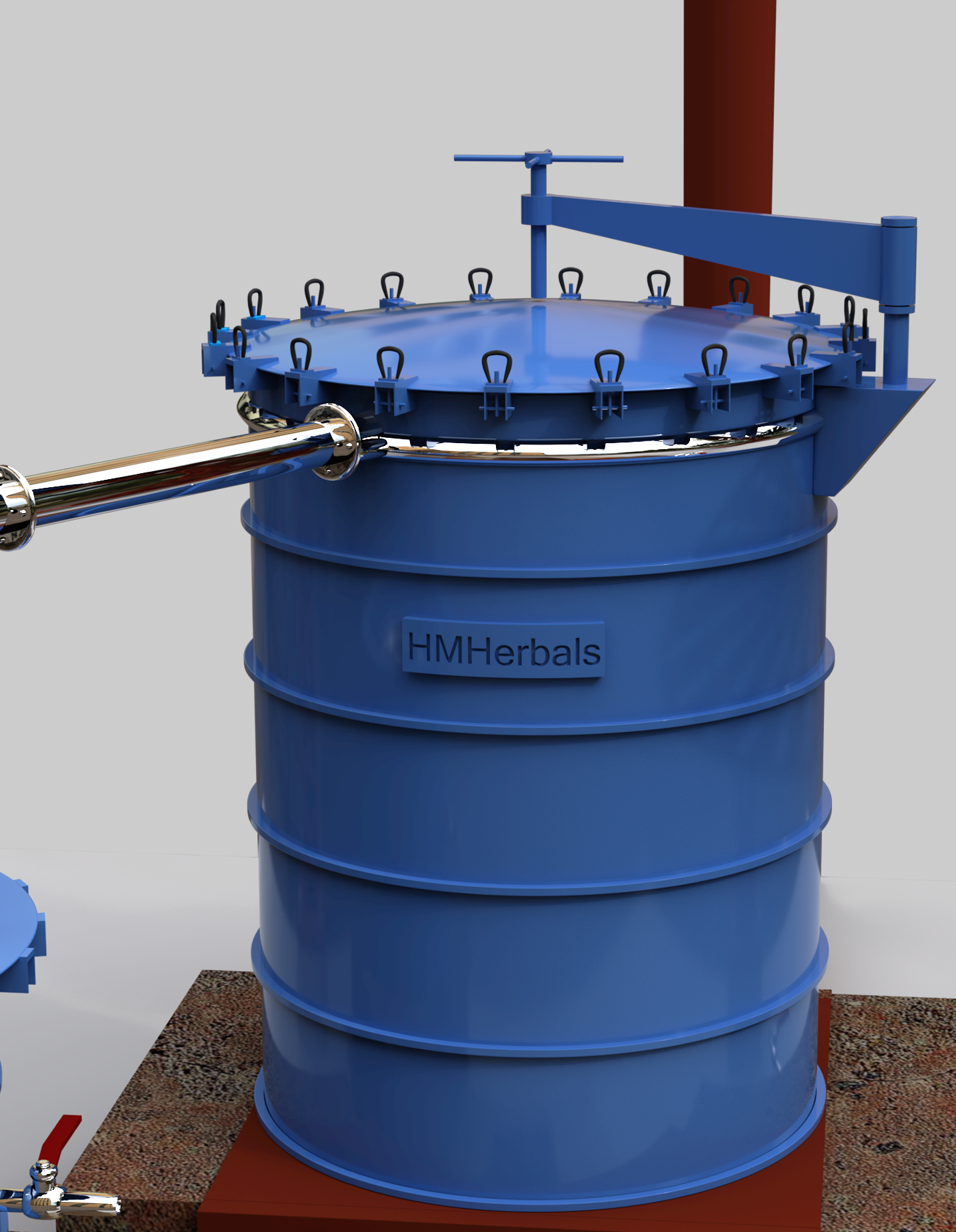 Bottom Fire Distillation Unit - Capacity: 500 Kg/day