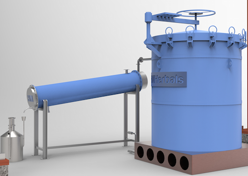 Bottom Fire Distillation Unit - Capacity: 500 Kg/day