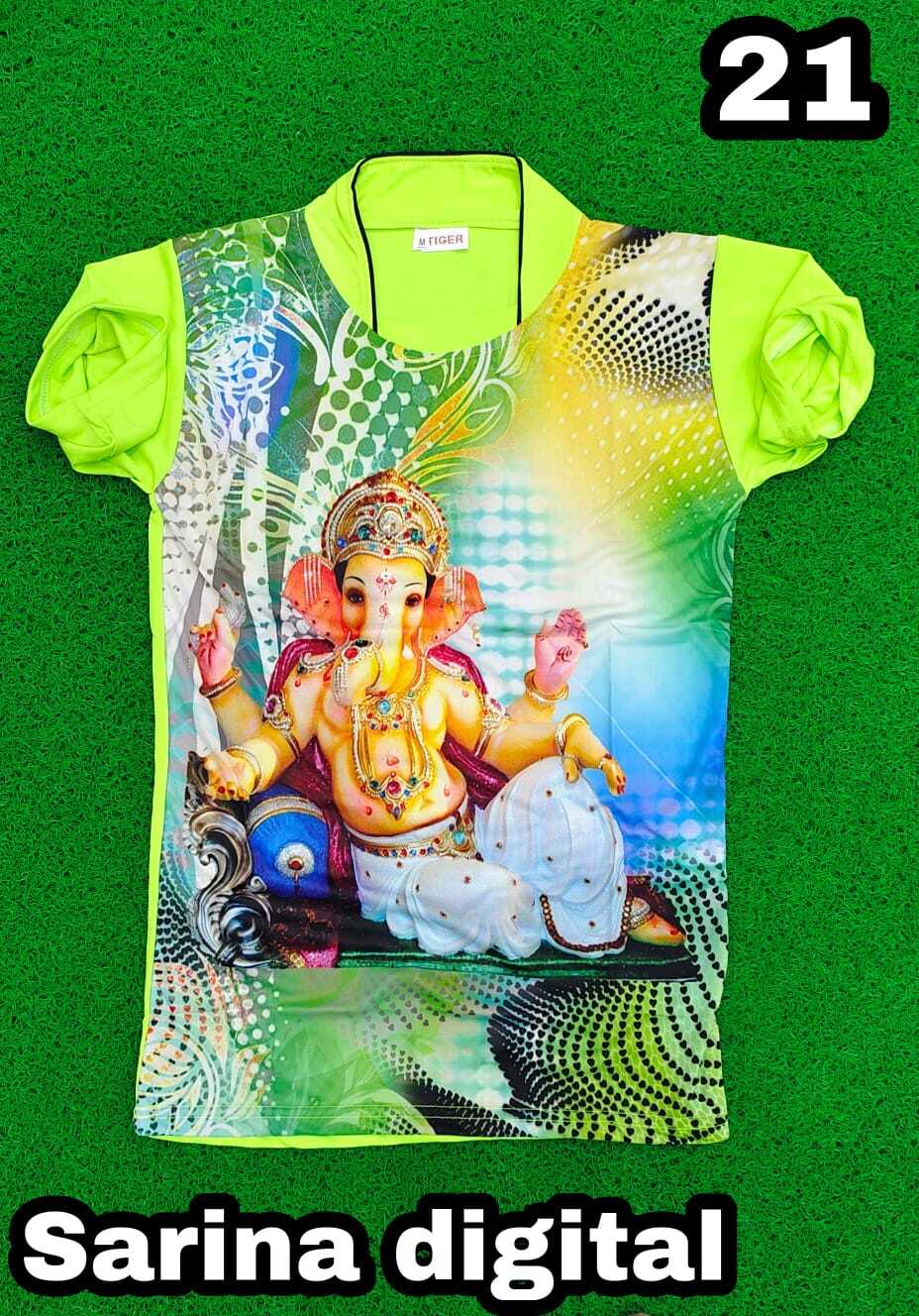 Sbf Ganeshji Digital Prints T-shirts - Cotton Blend, Mixed Sizes Available | Washable, Half Sleeve, Customizable For Kids And Teenagers