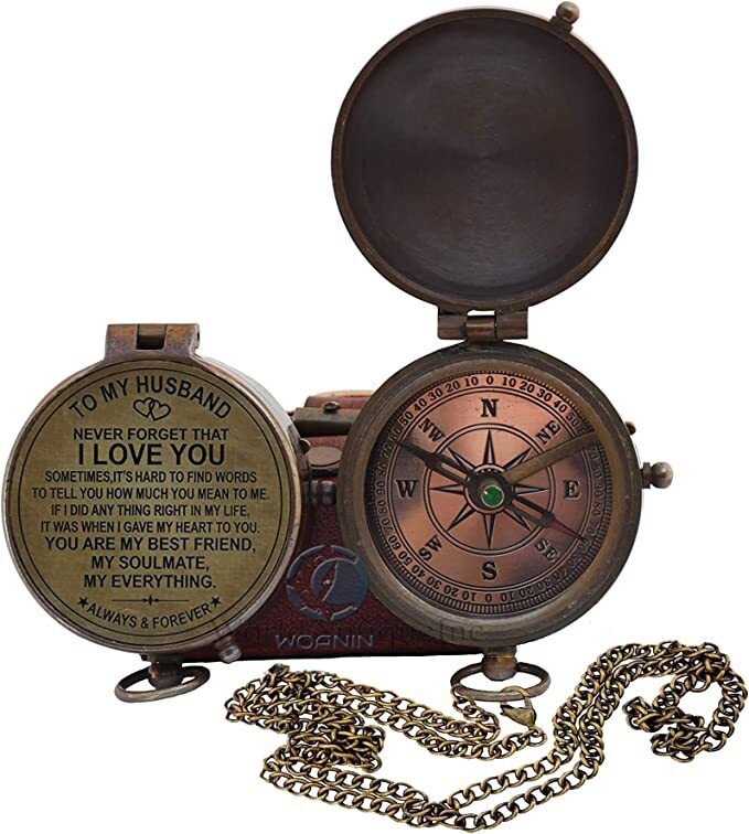 Engraved Compass Gift For Husband Anniversary Wedding Gift For Him Long Distance Boyfriend Gift Fiance Gift I Miss You Long Distance Relationship Gift A S Handicrafts