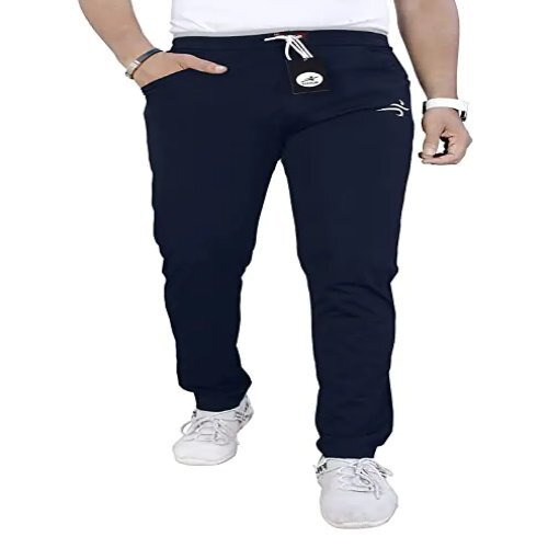 प्लेन स्ट्रेचेबल मिड राइज रेगुलर फिट ट्रैक पैंट