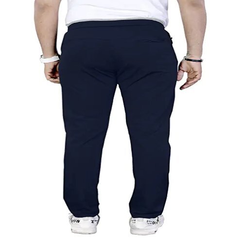 Stretchable Mid Rise Regular Fit Track Pant - Lycra, Size 28/30/32/34, Dark Blue | Elasticated Drawstring, Side Pockets, Comfortable Fit