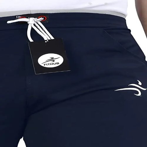 Stretchable Mid Rise Regular Fit Track Pant - Lycra, Size 28/30/32/34, Dark Blue | Elasticated Drawstring, Side Pockets, Comfortable Fit