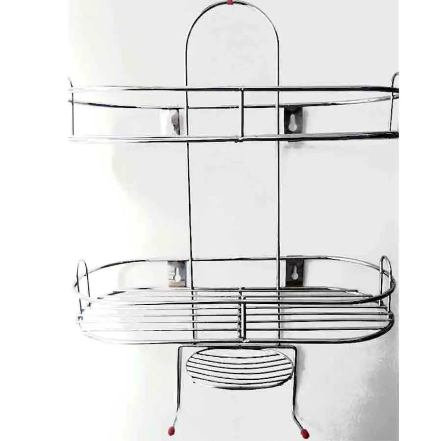 Silver Multipurpose Bathroom Shelf