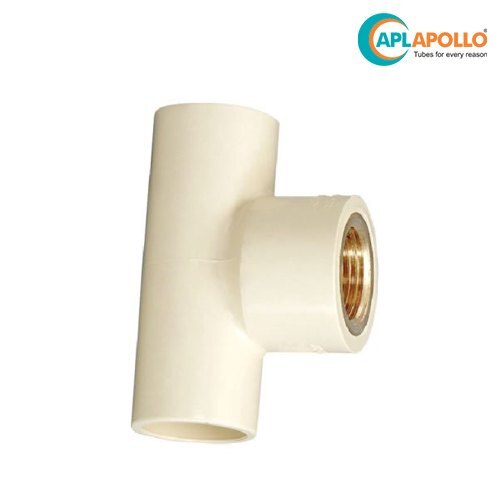 CPVC Female Tee - 15 Mm to 32 Mm, Brass Threaded Connection, Yellow Color, Round Shape, ASTM Standard Quality