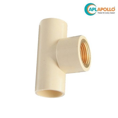 CPVC Brass Tee - 20x15 Mm & 25x15 Mm Sizes, Yellow Color, Female Connection, ASTM Standard, Warranty Included