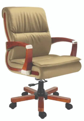 Mid Back Leatherette Brown Ceo Chair