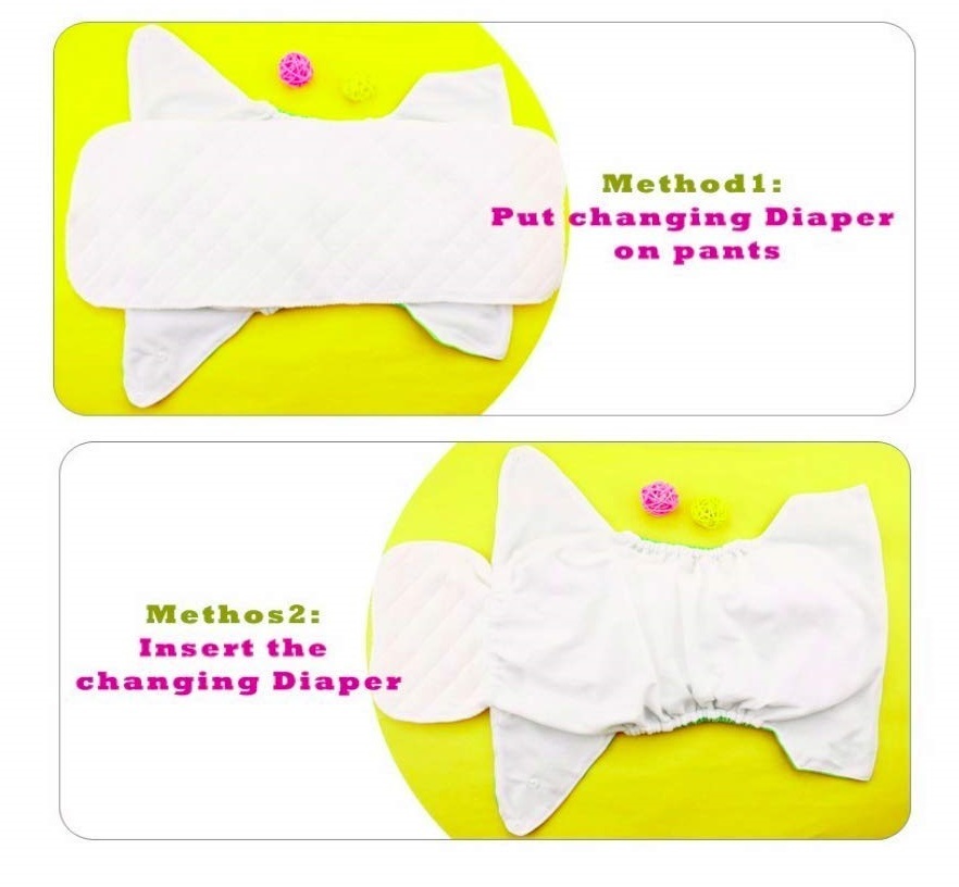 Baby Button Diaper Yellow Printed - Cotton, Medium Size, 0-24 Months | Versatile Insert Options For Ideal Pocket Diaper Use