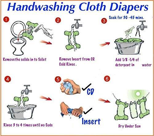 Baby Button Diaper - Cotton Medium Size, Sky Blue Printed | Washable Pocket Design For 0-24 Months