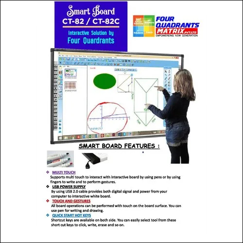 55 Inch White Smart Interactive Whiteboard with 4K UHD Resolution