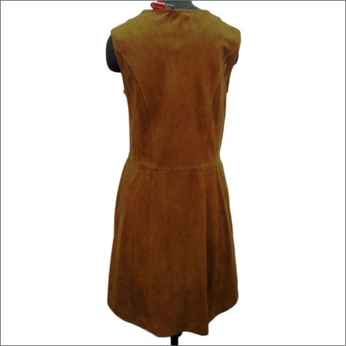 Indian Ladies Suede Leather Long Dress
