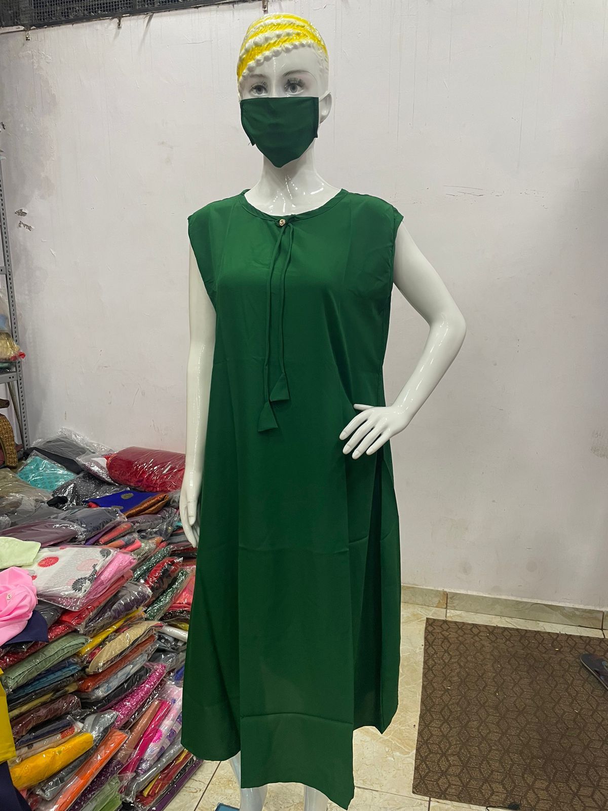 Kurtis With Matching Mask - American Crepe Heavy Quality Washable For Ladies Long Sleeve Custom Size