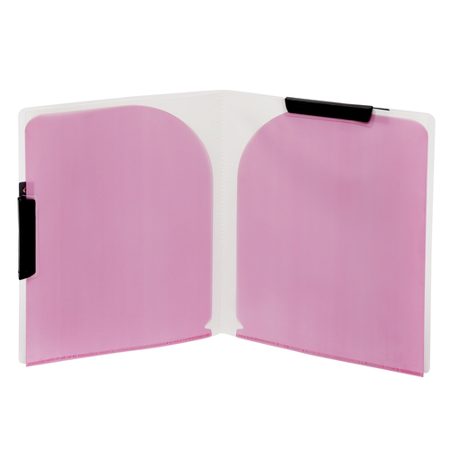 Document Folder - Plastic, 12 x 9 Inches, Pink Color | Clip Closure, Expandable Design, Holds 100 Sheets