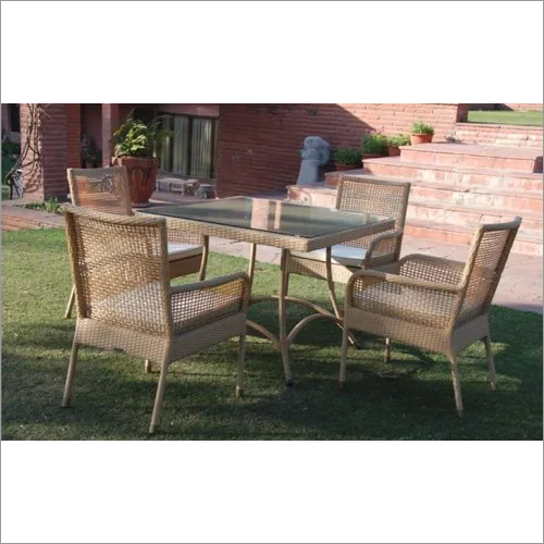 Outdoor Wicker Dining Set - Wicker Material, Eight-seater Rectangle Design, Brown Color | Modern Appearance, Eco-friendly, Durable, No Assembly Required, Ideal For Hotels And Holiday Resorts