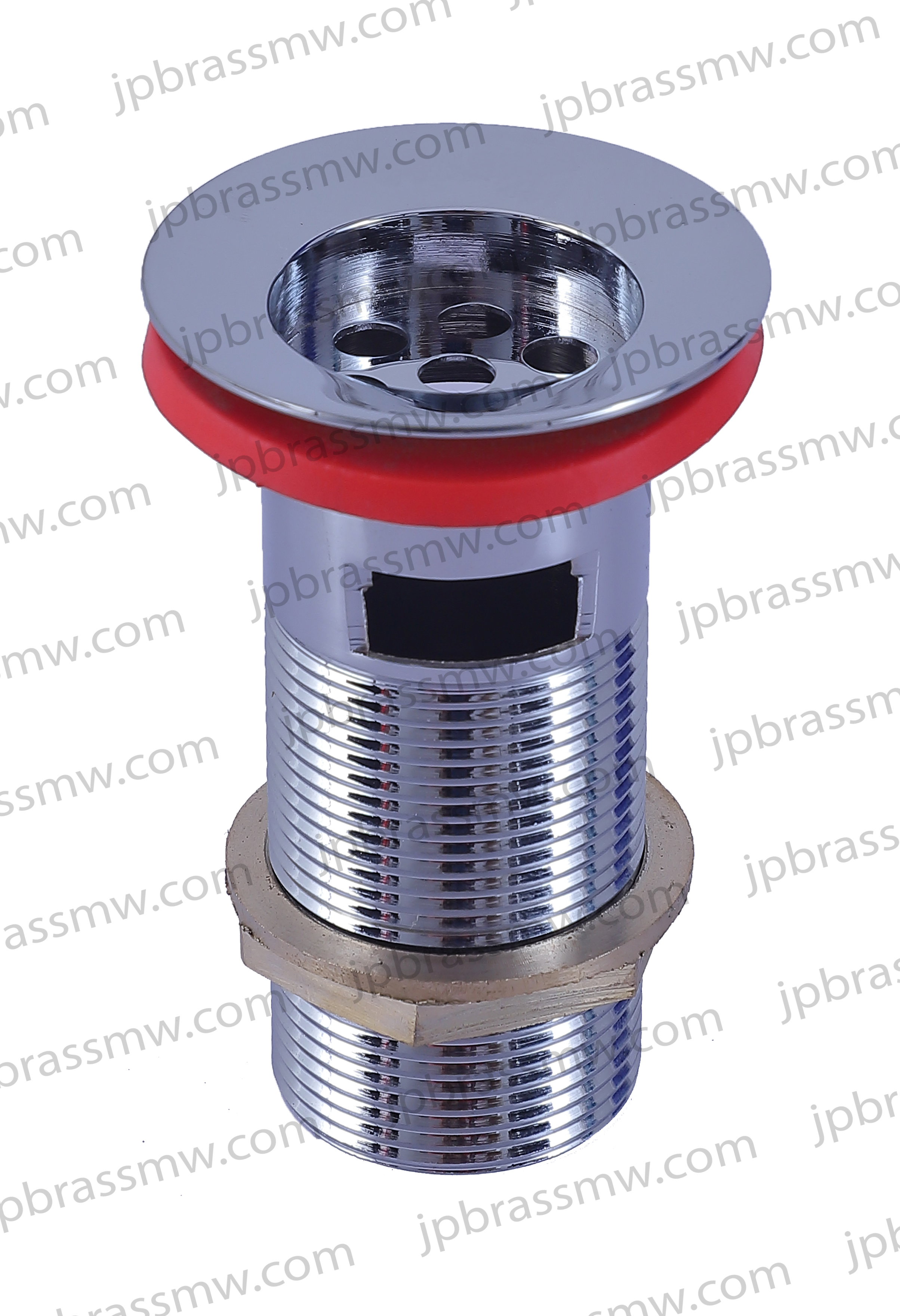 Four Inch Brass Waste Coupling - 4 Inch, 100 Millimeter Length, Chrome Finish | Leak-free Connection, Round Male Thread, Premium Quality, Forged Metal