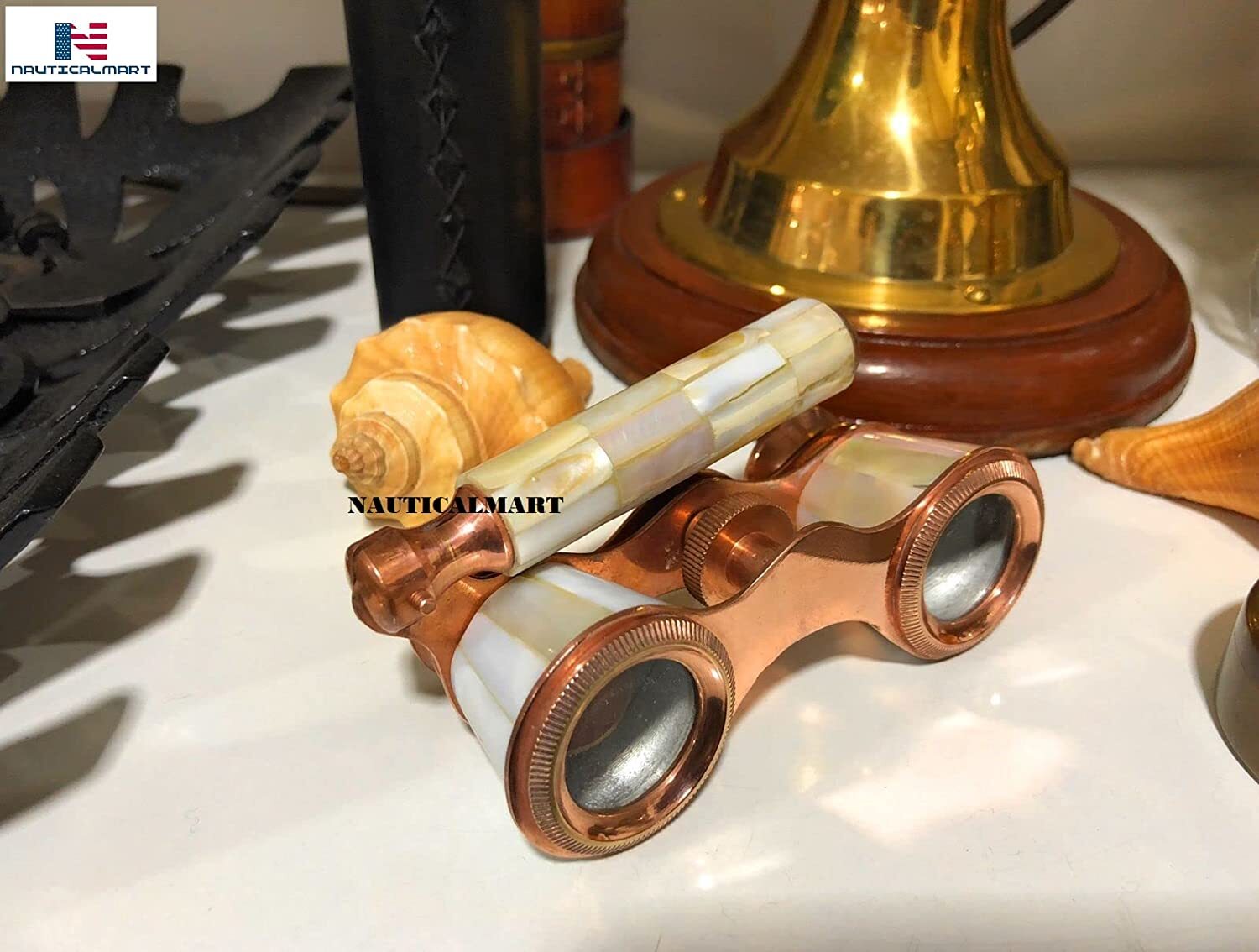 Brass Binocular Mother Of Pearl - Antique Opera Binocular By Nauticalmart