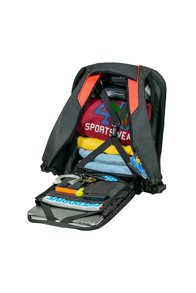 Green And Grey Hard Shell Backpack