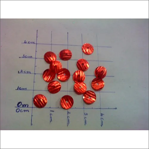 लाल 8Mm बटन गोल सेक्विन