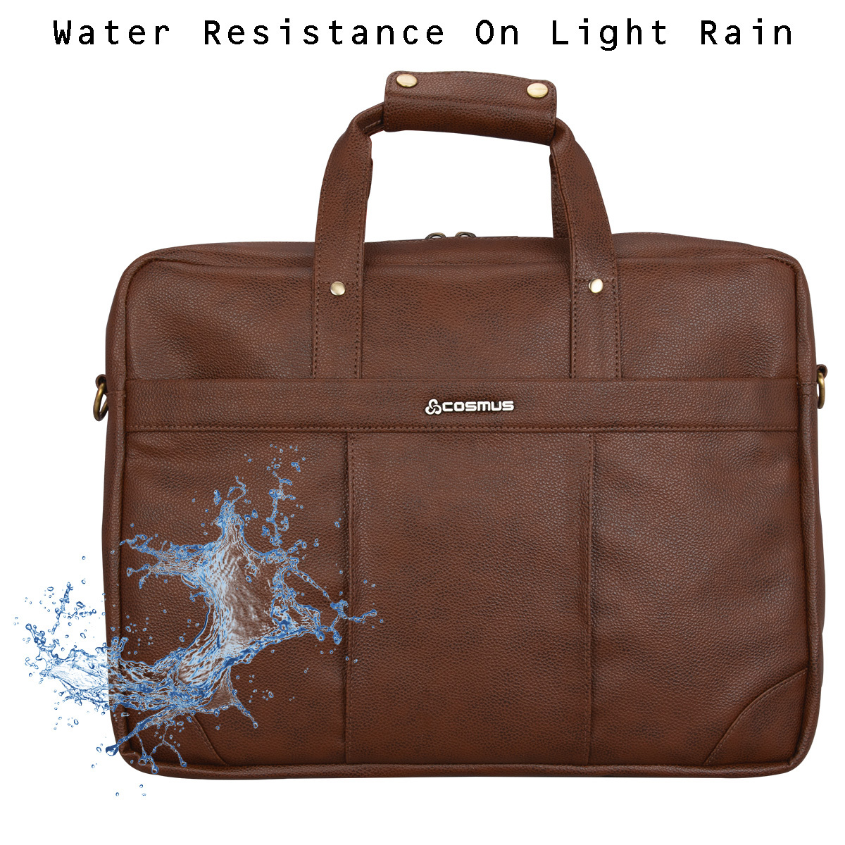 Pu Leather Messenger Office Bag Cosmus Signet Brown Design: Solid