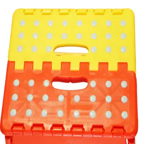Rfl Stool - Plastic Material, 11 In X 10 In Dimensions, Red & Yellow Colors | Portable Folding Design, 100 Kg Load Capacity, Diy Assembly
