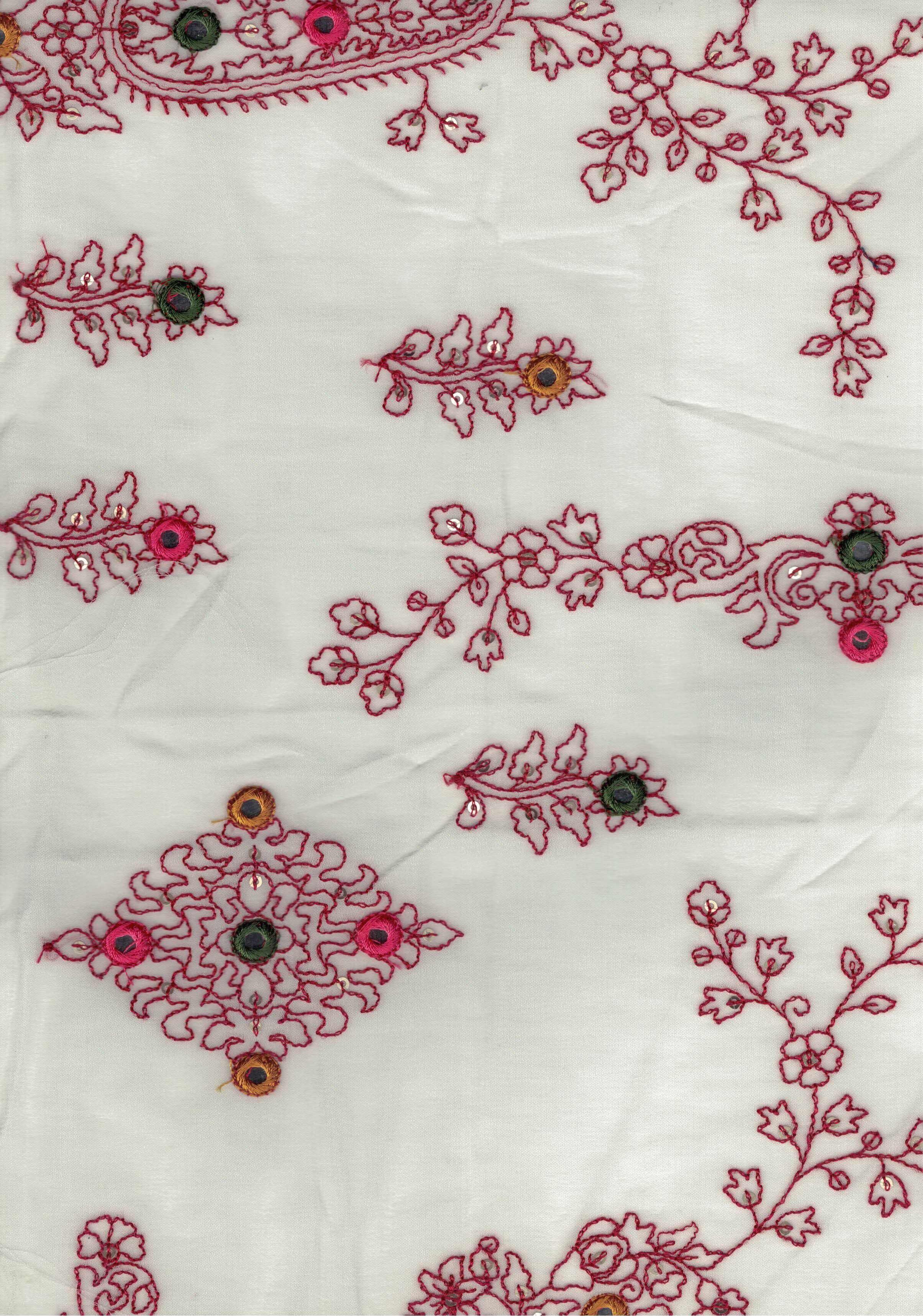 Dyable Georgette Dress Fabric D 3452 - 44 Inch Length, Embroidered Texture | Lightweight, Washable, Size 42