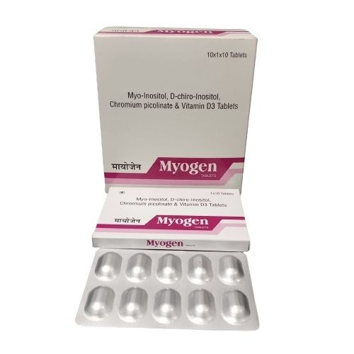 Myo-inositol D-chiro-inositol क्रोमियम पिकोलिनेट और विटामिन D3 टैबलेट